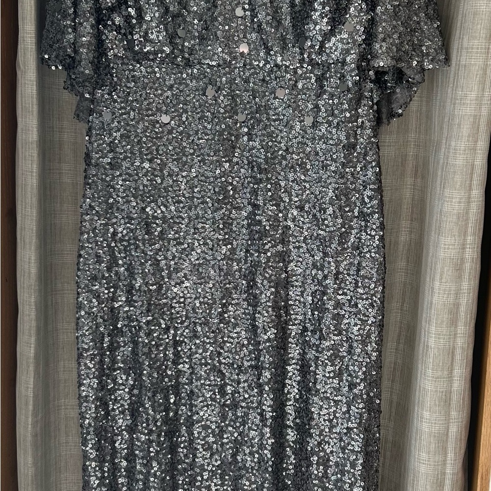 Camille La Vie Glittering Silver Maxi Dress